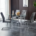 thumbnail image 5 of Modern Dining Chairs with Faux Leather Padded Seat Dining Living Room Chairs Upholstered Chair with Metal Legs Design for Kitchen, Living, Bedroom, Dining Room Side Chairs Set of 4 (Grey+PU), 5 of 10