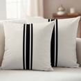 thumbnail image 3 of 2 Pack Outdoor Waterproof Throw Pillows, Rural Farmhouse Black Stripe Decorative Square Pillow Case Patio Pillows for Chair Couch Sofa 16x16in, 3 of 9