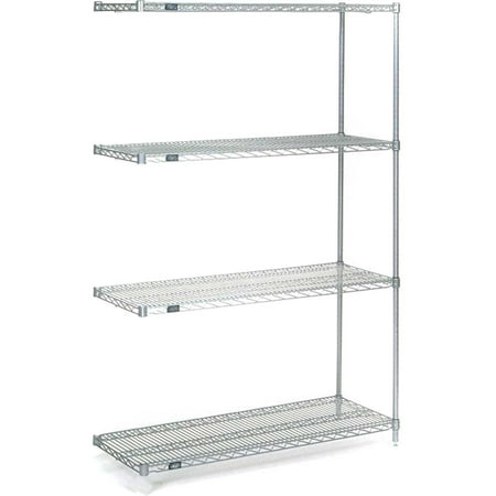 

Nexel 4 Tier Wire Shelving Add-On Unit Stainless Steel 36 W x 30 D x 86 H