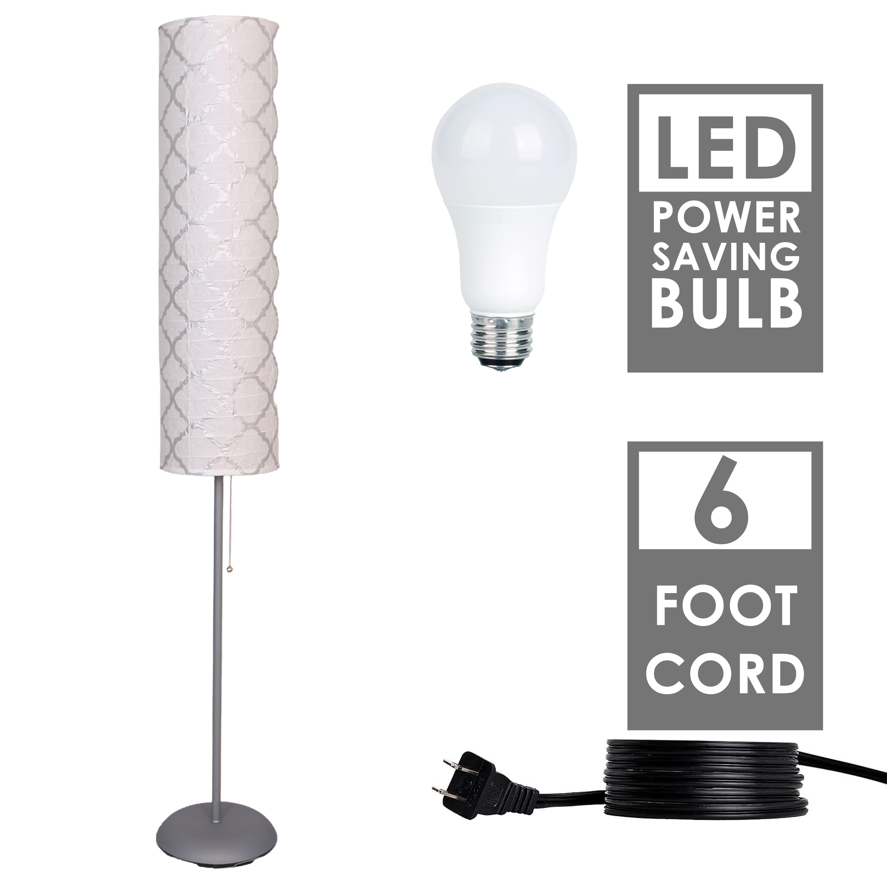 DOMETOUR Minimalist Floor Lamp for Living Room, Modern Standing Lamps, Paper Floor Lamp for Bedroom