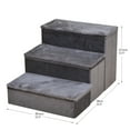 thumbnail image 2 of Catry Gray Pet Ramps Foldable 3-Step Staircase for Senior Pets, Plush and Extra Stable Design, 2 of 9