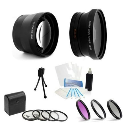 58mm 3 Lenses Telephoto Wide Angle and filters for 18-55mm Canon 300D 400D 450D (Best Lens For Canon 400d)