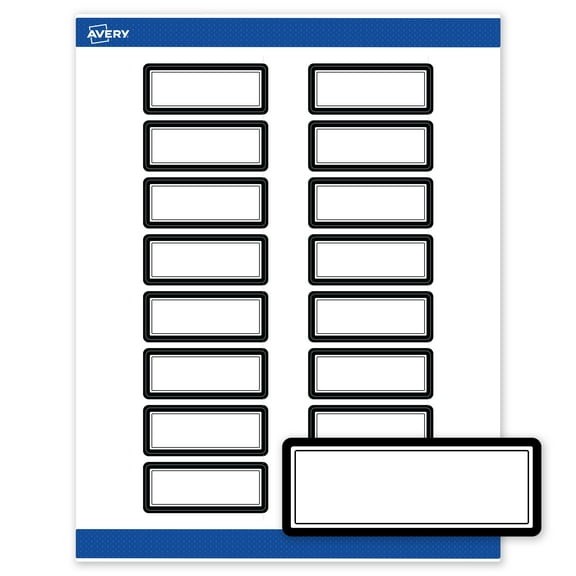 Avery Labels, 1" x 2-5/8", Double Black Border, Matte White, 160ct