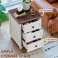 thumbnail image 5 of YEXJ 18" Farmhouse Night Stand, Wood Nightstand with 3 Drawers, Bedside End Table with Storage and Roman Column, Bed Side Tables Cabinet for Bedroom, Living Room, and Closet-3 Drawers-Elegant White, 5 of 10