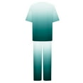thumbnail image 5 of Hvobtty Ensemble de Blouses Décontractées à Manches Courtes Col Rond pour Femmes, Haut à Manches Courtes Col Rond/tube Droit Ample avec Poche Pantalon Long, 5 of 5