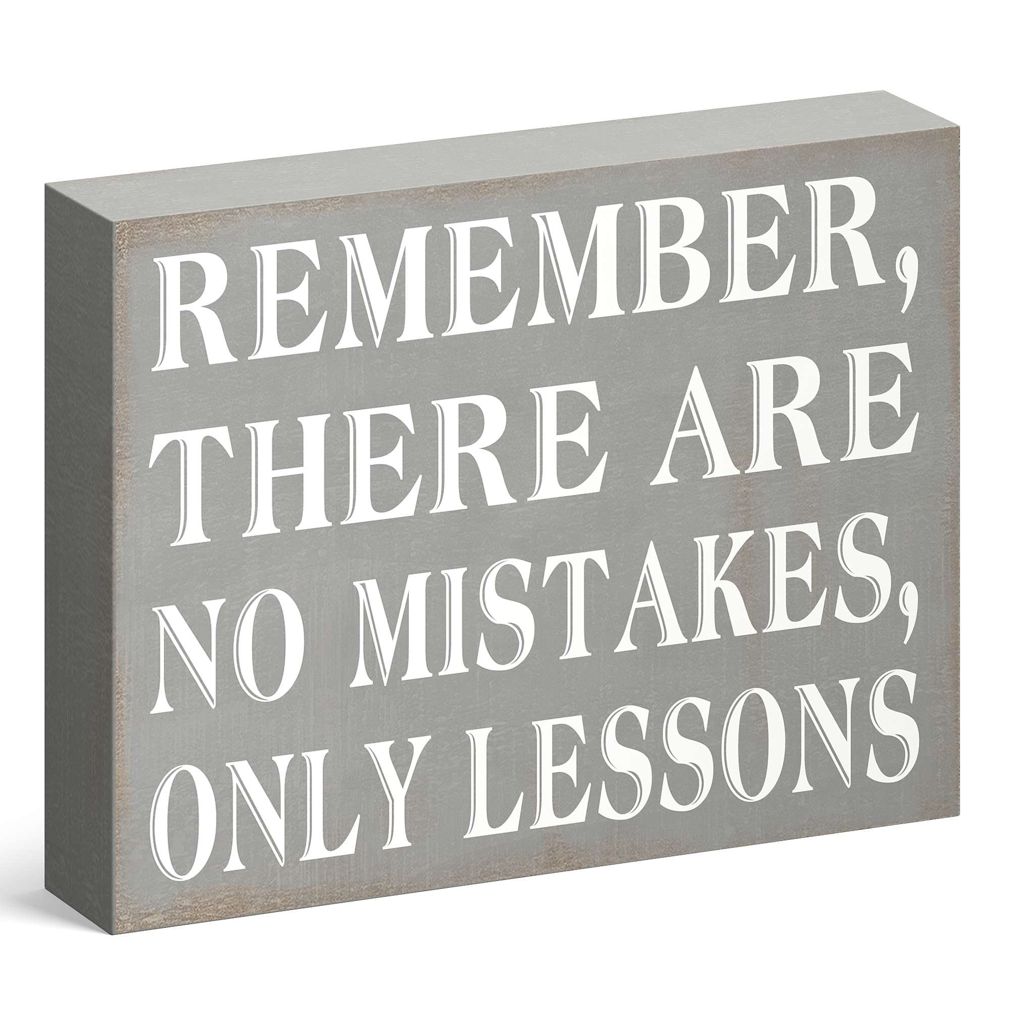 Barnyard Designs \'No Mistakes Only Lessons\' Wooden Box Sign ...