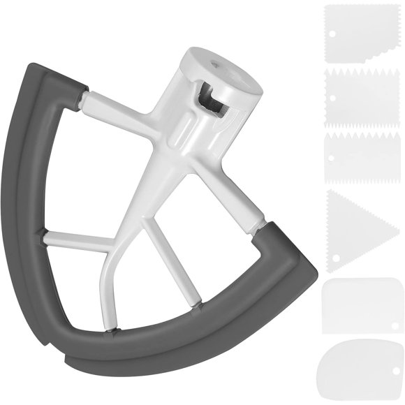 FUNYKICH Flex Edge Beater for KitchenAid 4.5-5 Qt Tilt-Head Stand Mixer with 6 PCS Cake Scraper, Mixer Accessory Attachments