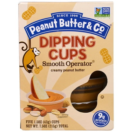 Peanut Butter & Co., Dipping Cups, Smooth Operator, Creamy Peanut Butter , 5 Cups, 1.5 oz (43 g) Each(pack of