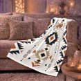thumbnail image 6 of Southwestern decorative motif Tribal Geometry, Festive Pet Portrait Pattern, Warm Flannel Blanket for Living Room and Reading Nook, Cat Lovers autumn celebration Gift, Pet Lover Home Decor, 6 of 9