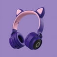 thumbnail image 5 of LED Cat Ear Headphones Noise Cancelling Bluetooth 5.0 Adults and Kids Headset Support TF Card FM Radio With Mic Wireless+Wired, 5 of 20