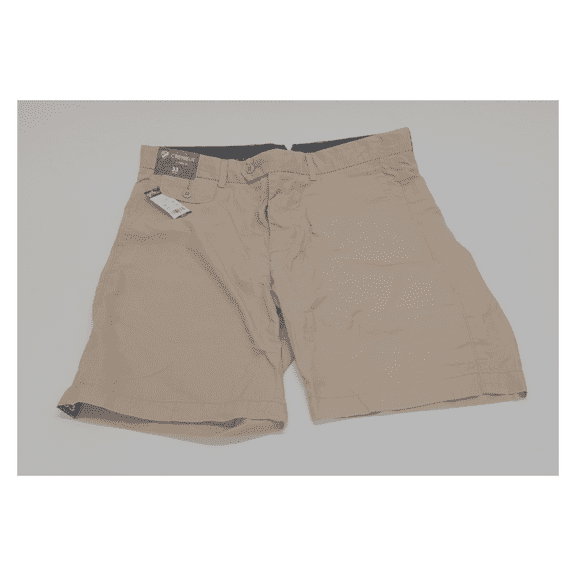 $69.50 Cremieux Carson Flat-Front Shorts Cotton Khaki size 33