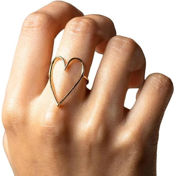Heart Shape Ring, Women Silver Ring, Heart Shape Band Ring, 925 Sterling Silver, Gold Micron, Dainty Ring, Unisex Ring, Statement Jewelry, Minimalist, Christmas Gift, Wedding Rings, Gift For Her