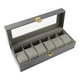 thumbnail image 2 of Caja de relojes para hombres, vitrina de almacenamiento, caja de almacenamiento de relojes, organizador de joyas para regalar 6 ranuras, 2 of 9