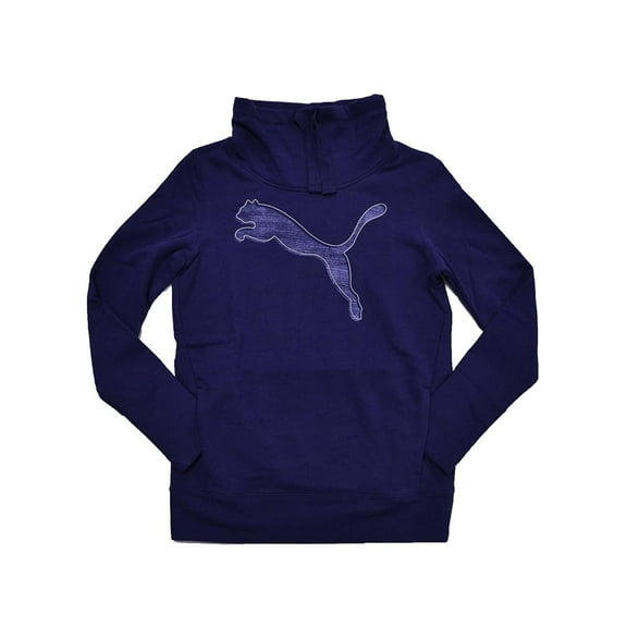 Puma Womens French Terry Pullover Sweatshirt Top, Purple, Small