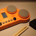 thumbnail image 4 of Batería eléctrica de mesa HXW PD405, con 163 sonidos de percusión, 4 pads de batería sensibles a la velocidad, 2 pedales y baquetas Regalo de Navidad, 4 of 5