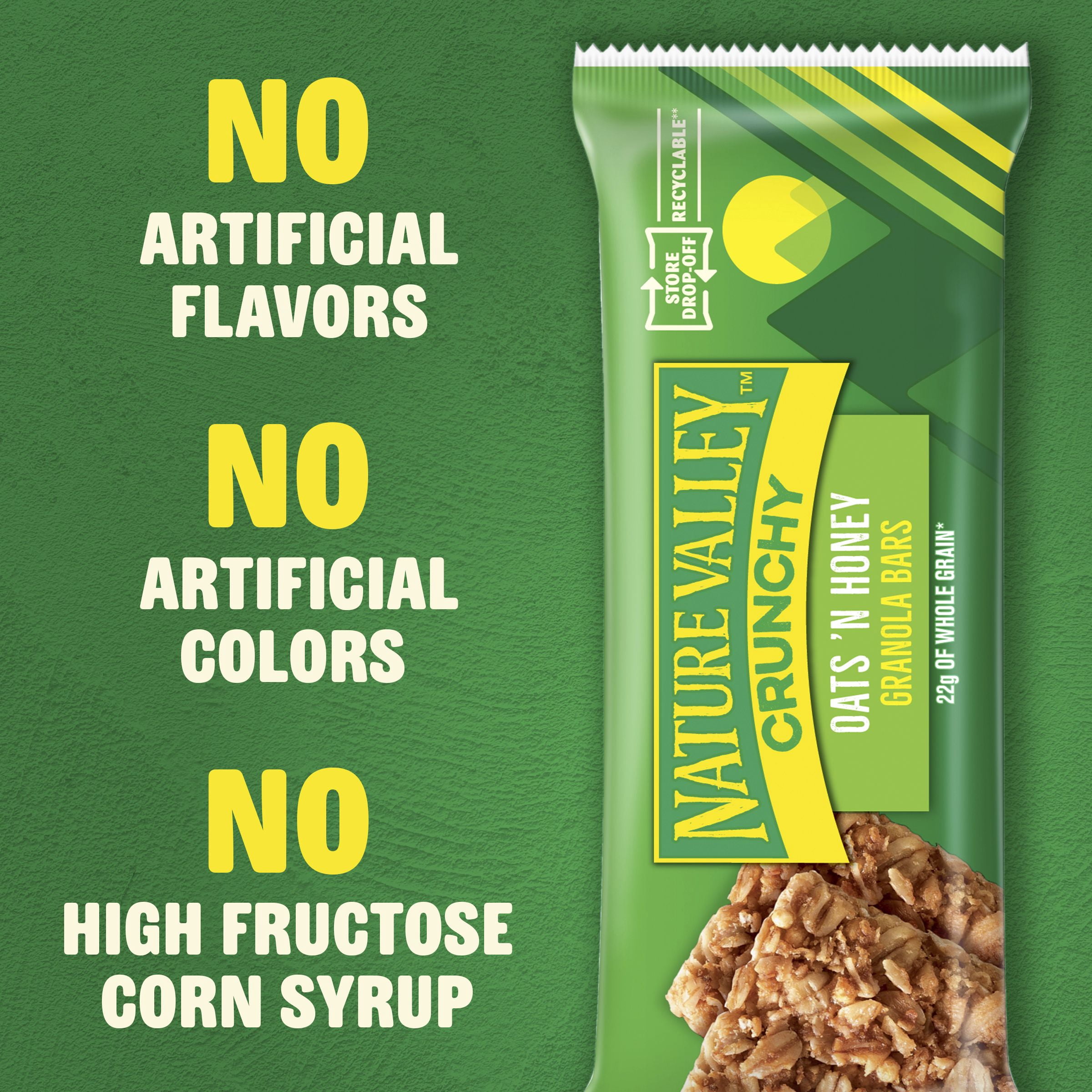 Nature Valley Crunchy Granola Bars, Oats 'n Honey, 12 Count, 8.94 oz (6 Pouches)