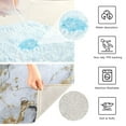 thumbnail image 6 of 2 Piece Bathroom Rugs Set Shaggy Toilet Base Mat 16x24 and 20x24 U Shape Soft Contour Rug Absorbent Non Slip White and Black Golden Marble, 6 of 9