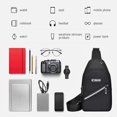 thumbnail image 4 of uublik Mens Canvas Sling Bag Small Crossbody Backpack Hiking Daypack Rucksack For Men Women Outdoor Cycling Travel, Black, 4 of 7