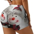 thumbnail image 2 of Qekee Christmas Snowman With Hat Women Workout Shorts, Sports shorts, Scrunch Butt Lifting Gym Shorts, Breathable Soft - Medium, 2 of 9