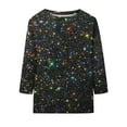 thumbnail image 3 of Blouses for women dressy casual Sequin Soft Clothing M Black womens blouses, 3 of 3