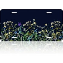 JUSIP Front License Plate,Personalise Black White American Flag Cross License Plate, 6.2" X 12.2" 4 Screws Aluminum Novelty Decorative Car License Plate Vanity Tag for Men Women Gifts