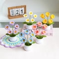 thumbnail image 5 of 51 Handmade Knitted Flower Pots - Lily of the Valley and Sunflower Yarn Bouquet Home Decor Gifts, 5 of 9