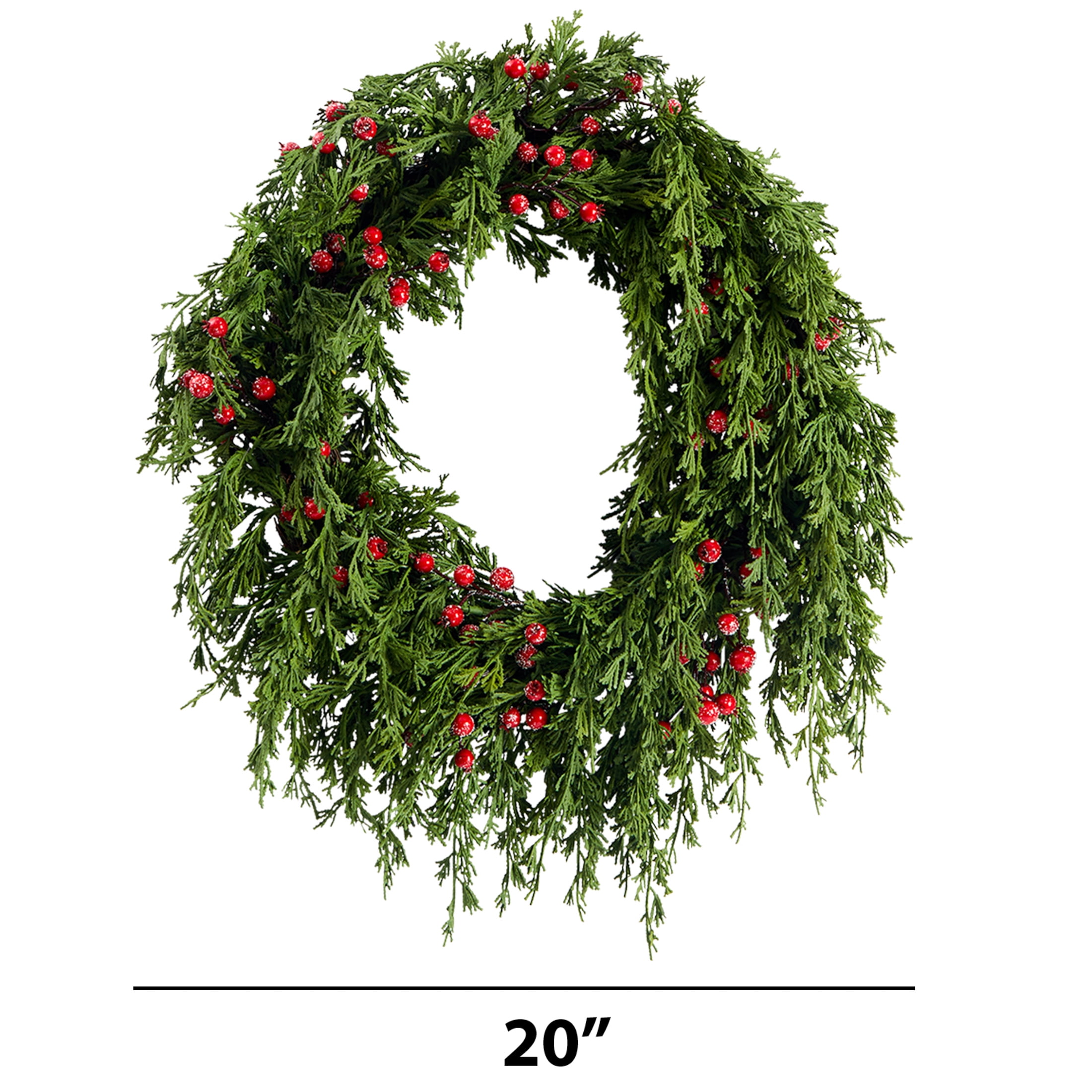 Nearly Natural 20 in. Cedar Antlers Lily and Ruscus with Berries Artificial  Wreath W1031 - The Home Depot