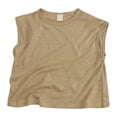 thumbnail image 2 of CUZIBR Toddler Kids Boys Shirts Crewneck Sleeveless Solid Color Classic Loose Soft Tee Tank Top Breathable Comfortable Clothes Summer Basic Tees Casual Clothes Funny Graphic dailywear,Beige,4 Years, 2 of 8
