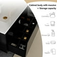 thumbnail image 3 of 30 Inch Bathroom Vanity with Sink Combo, Floating Bathroom Fluted Vanity with Drawers, Modern Wall Mount Storage Cabinet with Ceramic Integrated Sink, Black, 3 of 9