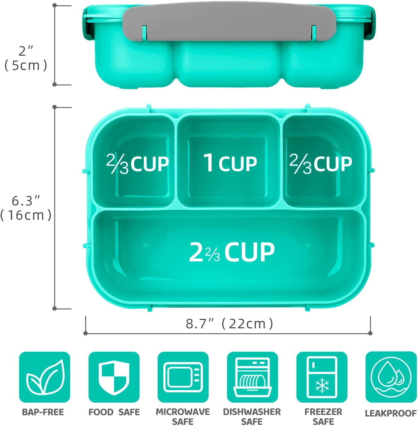 Goodwill Bento Box Lunch Box Kids, Bento Box Adult Lunch Box, Lunch  Containers for Adults/Kids/Toddler, 5 Cup Bento Boxes with 4  Compartments&Fork