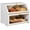 White, variant on Double Layer Large Bread Box for Kitchen Counter, Wooden Large Capacity Bread Storage Bin (White)