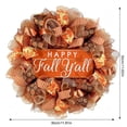 thumbnail image 3 of Fall Thanksgiving Ribbon Wreath Harvesting Festival Front Door Decoration Wooden Sign Door Hanging with Happy Fall Yall Plaque Rustic Farmhouse(Orange), 3 of 9