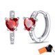 thumbnail image 1 of Pendientes de aro de plata de ley con piedras natales Silvora para mujer. Diamantes creados. Delicada joya de regalo para cumpleaños o Navidad, 1 of 8