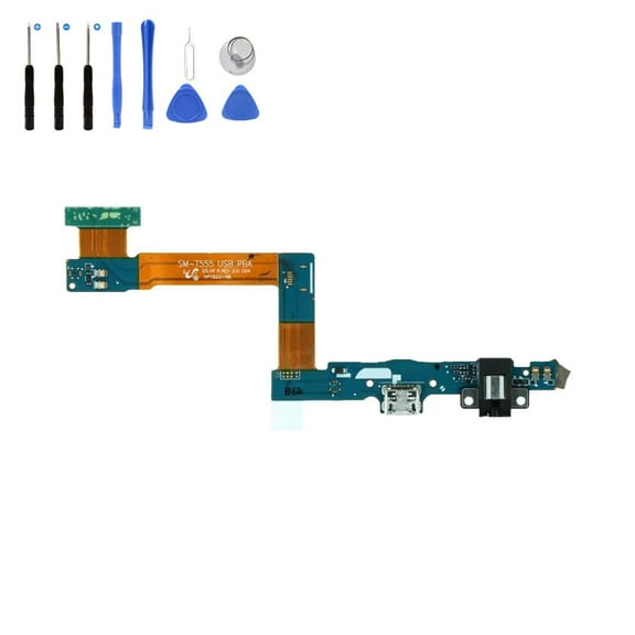 Eutoping USB Charging Port For Samsung Galaxy Tab A 9.7 T550 T555 9.7 Dock Connector Charger Board Flex Cable Assembly Replacement with tool