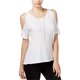 thumbnail image 1 of Sanctuary Clothing Playera básica con hombros descubiertos para mujer, blanca, mediana, 1 of 1
