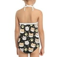 thumbnail image 5 of FOR U DESIGNS Cat Paw Swimsuits for Kids Toddler Girls Cute Halter Neck Bathing Suit Size 3-4 Years Quick Dry Sleeveless Swimwear with Adjustable Neck Strap, 5 of 6