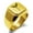 Gold, variant on Stainless Steel Rise of the Valkyrie Engraved Square Flat Top Biker Style Polished Ring
