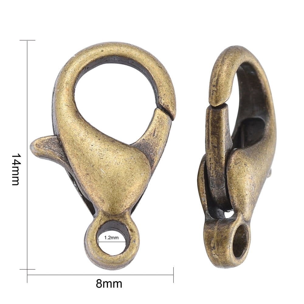 1000 pc Zinc Alloy Lobster Claw Clasps Parrot Trigger Clasps Cadmium Free Nickel Free Lead Free Antique Bronze 14x8mm Hole: 1.8mm