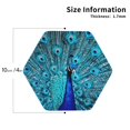 thumbnail image 3 of Disketp Beautiful Blue Peacock Funny Coasters,6 Pcs Leather Coasters with Holder, Perfect Housewarming Hostess Gifts,Protect Furniture from Water Marks Scratch and Damage, 3 of 7