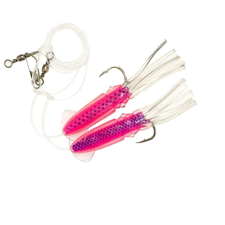 Ling Cod Squid Rigs-10pcs Pink 
