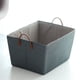 thumbnail image 4 of Bewildely Cesta de almacenamiento con asa, contenedor Rectangular apilable, caja organizadora para el hogar, dormitorio, sala de estar, soporte Almacenamiento y organización del hogar Verde 45x35x25cm, 4 of 6