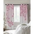 thumbnail image 3 of Cherry Blossom Blackout Curtains, Light Blocking Print Window Curtains, Gradient Tree Pink Flower Plant Thermal Insulated Window Drapes for Living Room Kitchen Cafe 2 Panels, 84"W x 63"L, 3 of 9