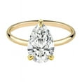 thumbnail image 3 of Cora Jewellery 3CT Pear Moissanite Solitaire Engagement Ring For Women, 10K Yellow Gold, 3 of 5