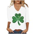 thumbnail image 2 of St Patrick's Day Top Women, 3/4 Sleeve T Shirt, V Neck Blouses Women's Fashion St. Patrick's Day Printed Tops V-Neck Casual 3/4 Sleeved Long Sleeved Tops Blouse, 2 of 4