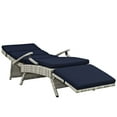 thumbnail image 5 of Envisage Chaise Outdoor Patio Wicker Rattan Lounge Chair,Light Gray Navy, 5 of 7