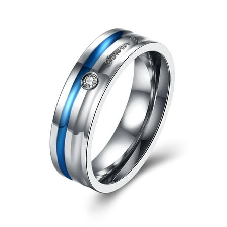 316L Stainless Steel Mini Stone Blue Plating Thick Cut Band (Best Way To Cut Thick Steel)