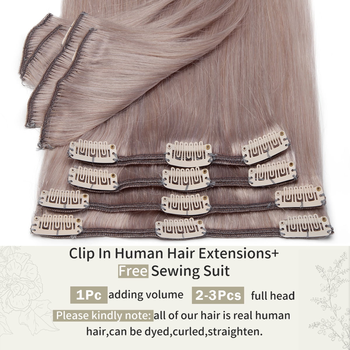 SEGO Clip in Hair Extensions 100% Real Remy Human Hair Full Head Straight Balayage Hair 8-24 inch