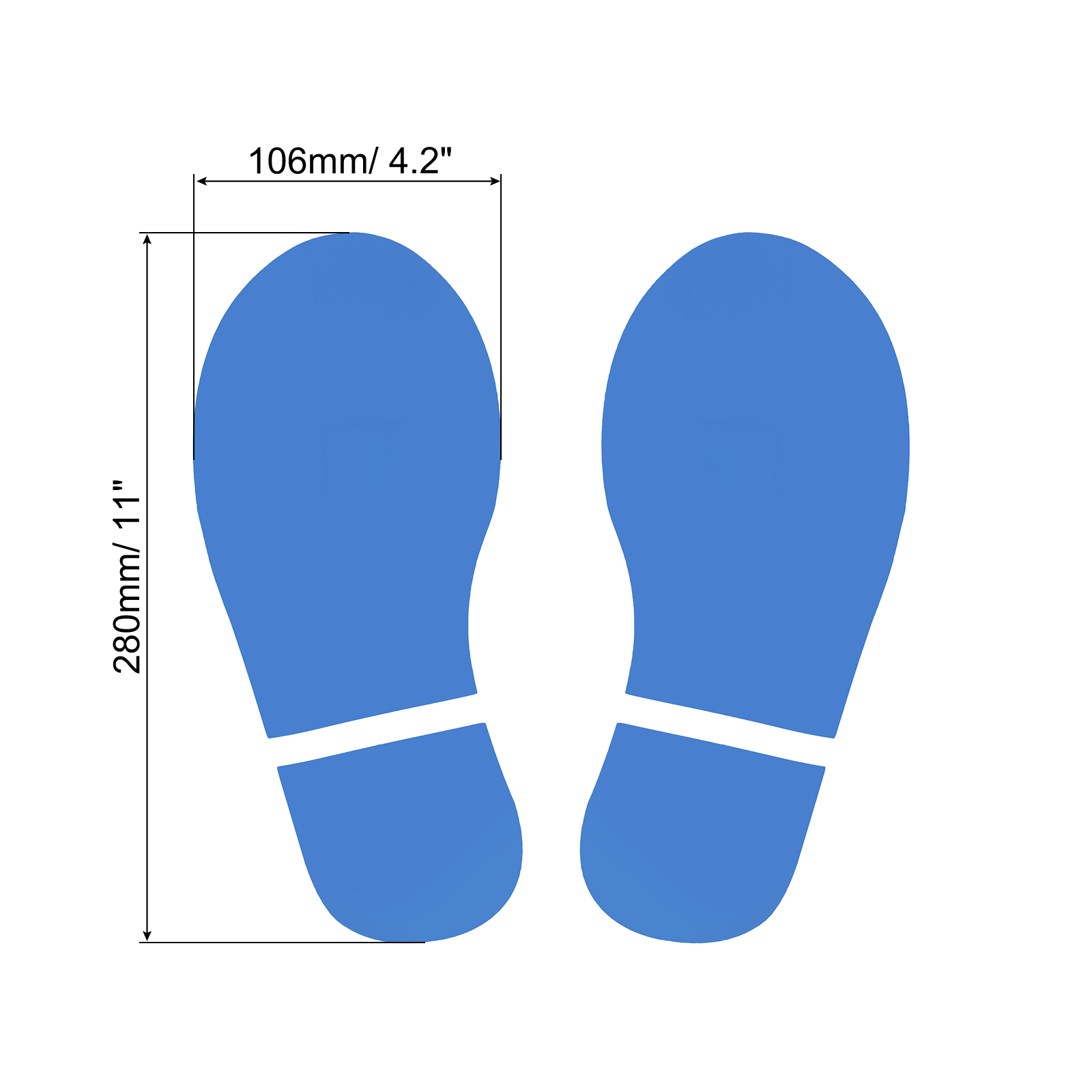 Unique Bargains Footprint Sticker Floor Decal Sign for Class Sky Blue 11x4.2"