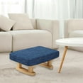 thumbnail image 4 of Bevtee Small Foot Stool, Fabric Ottoman Footstool with Wooden Legs, Footrest Stools with Padded Foam Seat, Blue, 4 of 7
