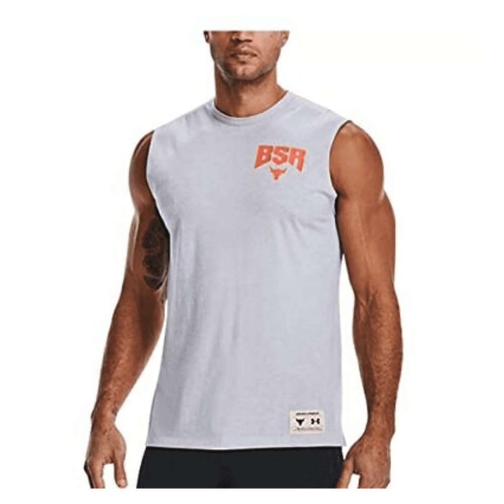 Under Armour Men's Project Rock Show Your BSR Shirt, Gray, Large